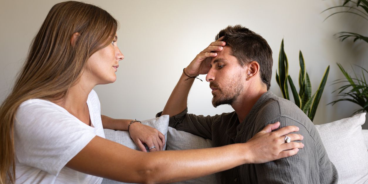 woman helping partner with anxiety